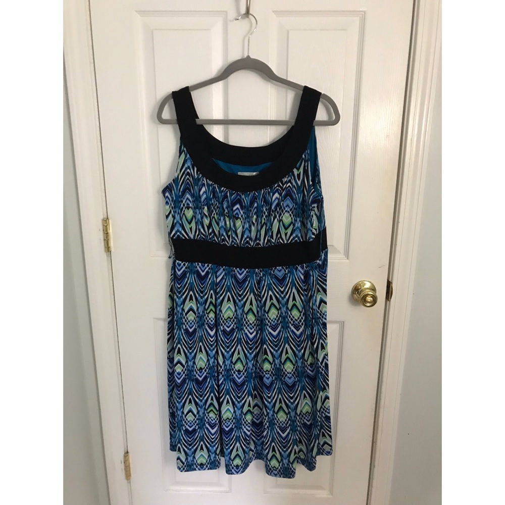 Semi formal turquoise and black dress